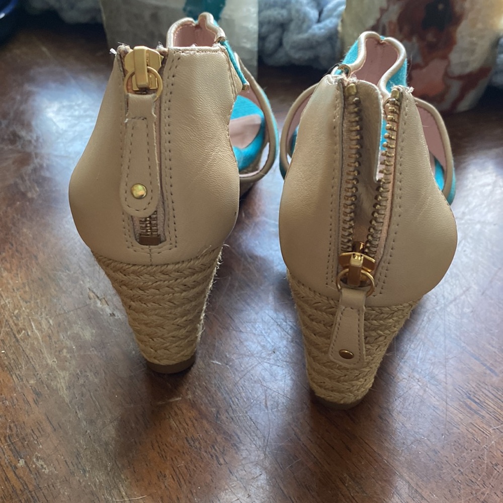 Taryn Rose Turquoise Espadrilles wedge size 7m - Picture 3 of 4